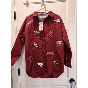 NWT Alabama Crimson Tide Embroidered Button Down Shirt Crimson Red Ladies XL